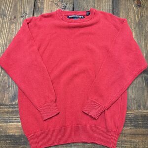 Vintage Men’s‎ American Eagle Red Ramie And Cotton Knit Sweater, Heavy, XL, 90s